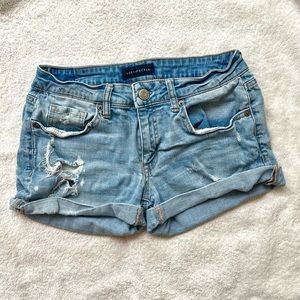 Aeropostale MIDI medium wash distressed shorts